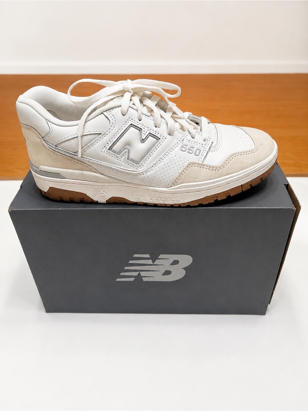 New Balance 550 Men's White and Beige Sneaker